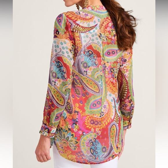 Soft Surroundings Paisley Park Tunic NWOT Size Medium Petite - Picture 2 of 11